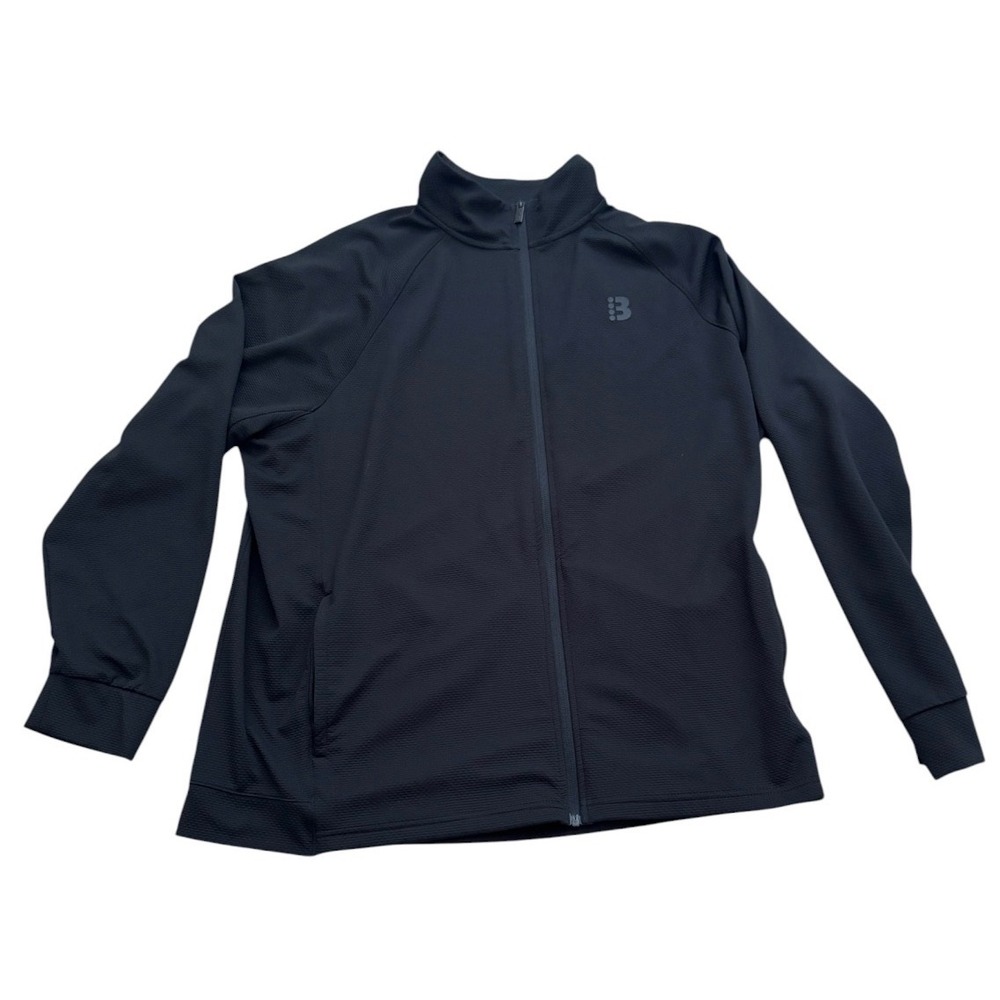 Bench Urbanwear Mens XXL Black Full Zip Track Jacket Textured Performance